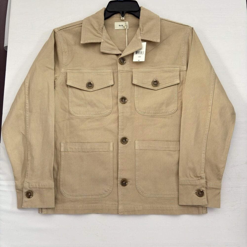 DL1961 Tan Cotton Twill Chore Jacket Utility Field Coat Womens XS New